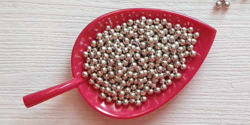 Choco Ball-Silver-White-4mm